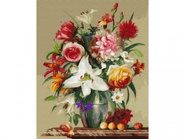 Картина по номерам 40х50 Бузин. Цветы и фрукты (28 цветов)