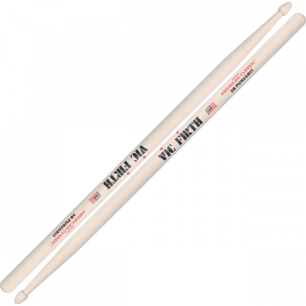 VIC FIRTH 5BPG American Classic® 5B PureGrit -- No Finish, Abrasive Wood Texture барабанные палочки 5B, орех, деревянный наконеч