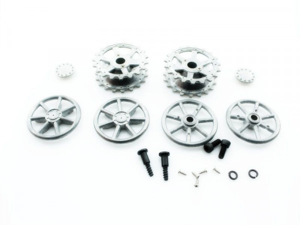 Ведущая звездочка и ленивец c подшипниками для танка Panzer IV (металл)