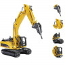 Металлический экскаватор с отбойным молотом HUI NA TOYS 1/50