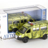 Машина "АВТОПАНОРАМА" инерц. "ГАЗель" (военная) 1/50, в/к 14,5*8*5,5 см