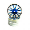 Колесные диски задние, голубой хром для багги Himoto масштаба 1/16, 2шт.