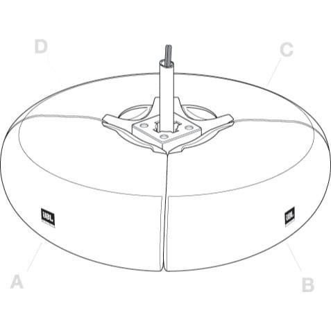 Комплект элементов JBL PMB-WH для сборки кругового кластера из 4 штук