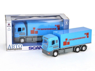 Машина "АВТОПАНОРАМА" SCANIA (фура) 1/40 инерц., в/к 28*14*12