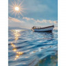 Алмазная мозаика 15х20 ЛОДКА НА РАССВЕТЕ (16цветов)
