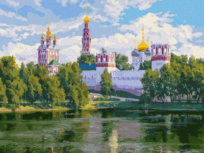 Картина по номерам с цветной схемой 40х50 БАСОВ С. НОВОДЕВИЧИЙ МОНАСТЫРЬ (36 цветов)