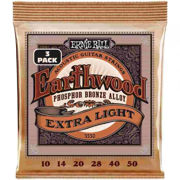 Набор из 3х комплектов струн для акустической гитары ERNIE BALL 3550