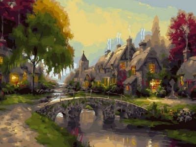 Картина по номерам 40х50 Сказочный вечер (28 цветов)