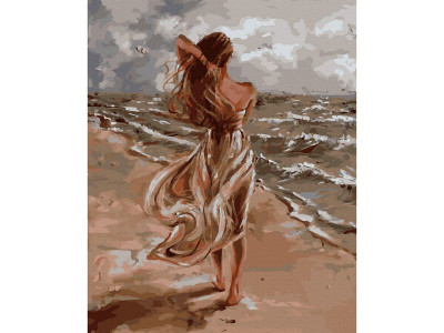 Картина по номерам с цветной схемой 40х50 ВЕТЕР С МОРЯ (28 цветов)