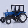 Сувенирная модель трактора МТЗ-82 "Люкс-2" металл (синий с бел.мет,кабиной) 1:43