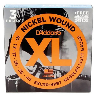 D'ADDARIO EXL110-4BT промокомплект струн для электрогитары