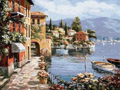 Картина по номерам 40х50 Каменная набережная (28 цветов)