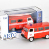 Машина "АВТОПАНОРАМА" инерц. УАЗ-452 (пожарная) 1/50, в/к 12*7*5,5 см