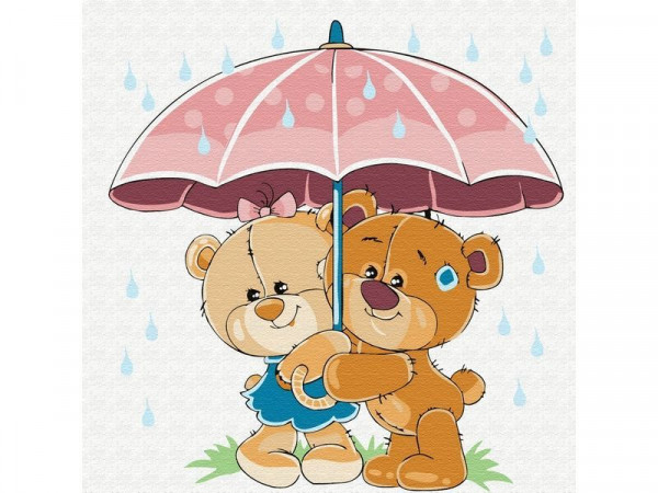 Набор юного художника 20х20 Медвежата в летний день (12 цветов)