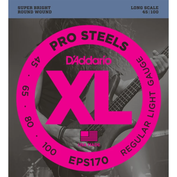 Струны для бас-гитары D'ADDARIO EPS170 ProSteels/Long, 45-100