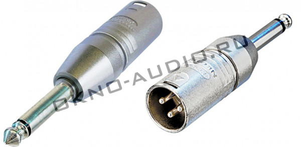 Адаптер переходник Neutrik NA2MP 1/4 TS - 3-контактный XLR Адаптер переходник Neutrik NA2MP 1/4 TS - 3-контактный XLR