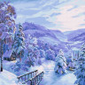 Картина по номерам 30х30 Снежная сказка (20 цветов)