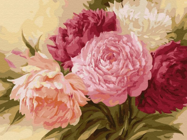 Картина по номерам на дереве 40х50  ОТТЕНКИ РОЗОВОГО (26 цветов)