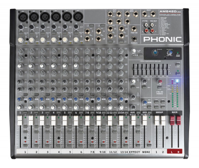 Phonic AM 642D USB аналоговый микшерный пульт 14-канальный