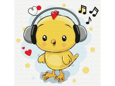 Набор юного художника 20х20 Цыплёнок-меломан (12 цветов)