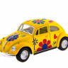 Машина Kinsmart 1967 Volkswagen Classical Beetle with printing инерция (1/12шт.) 1:32 б/к