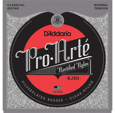 Струны для классической гитары D'ADDARIO EJ30 серебро (Silver), Normal Tension