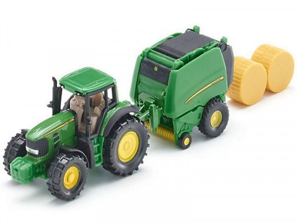 Трактор Siku с пресс-подборщиком 1665 1/87, зеленый