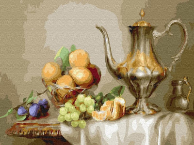 Картина по номерам на дереве 40х50 БУЗИН. НАТЮРМОРТ С ФРУКТАМИ (30 цветов)