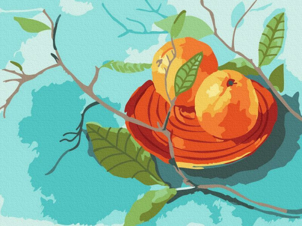 Картина по номерам 15х20 АПЕЛЬСИНОВОЕ НАСТРОЕНИЕ (17 цветов) В