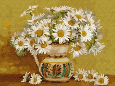 Картина по номерам на дереве 40х50 БУЗИН. РОМАШКОВОЕ КРУЖЕВО (20 цветов)