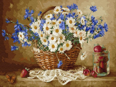 Картина по номерам на дереве 40х50 БУЗИН. РОМАШКОВОЕ НАСТРОЕНИЕ (28 цветов)