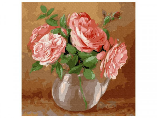 Картина по номерам 30х30 Бузин. Случайный букет (21 цвет)