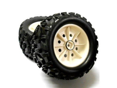 Колеса в сборе на белых дисках для бензиновых автомоделей Smartech 23СС 2WD масштаба 1/5