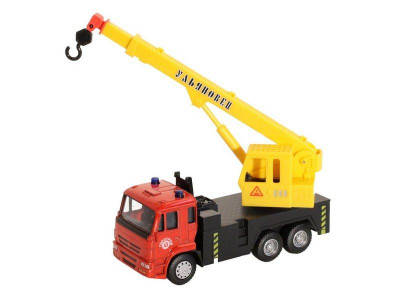 Машина "АВТОПАНОРАМА" "Кран", красный, 1/54, инерция, в/к 16,5*6,4*9 см