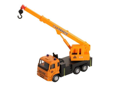 Машина "АВТОПАНОРАМА" "Кран", оранжевый, 1/54, инерция, в/к 16,5*6,4*9 см