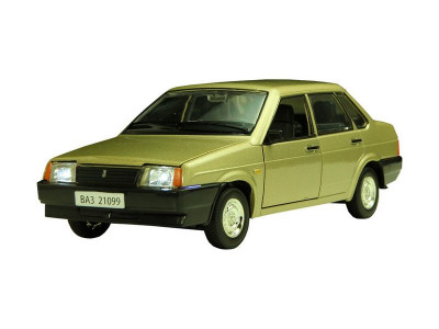 Машина "АВТОПАНОРАМА" ВАЗ 21099 золотистый, 1:22, инерция, Pull Bаck механизм, в/к 10*12*22 cм