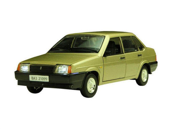 Машина "АВТОПАНОРАМА" ВАЗ 21099 золотистый, 1:22, инерция, Pull Bаck механизм, в/к 10*12*22 cм