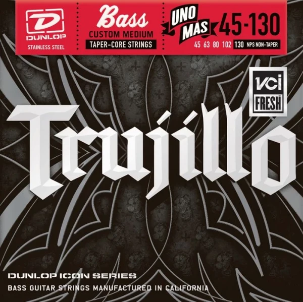 DUNLOP RTT Robert Trujillo Icon Medium Una Mas Pack 45-130T струны для 5-струнной бас-гитары