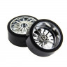 Колеса в сборе с хромированными дисками для дрифт Himoto E18DT, E18DTL