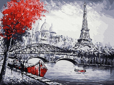 Картина по номерам 40х50 ПАРИЖСКИЙ ПЕЙЗАЖ (17 цветов)