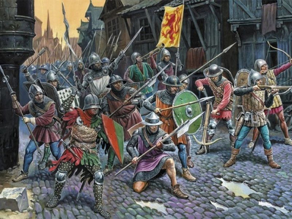 Сборные солдатики ZVEZDA Французская пехота 100-летней войны XIV-XV ВВ., 1/72