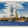 Картина мозаикой с нанесенной рамкой 40х50 САНКТ-ПЕТЕРБУРГ. ПЕТРОПАВЛОВСКАЯ КРЕПОСТЬ (36 цветов)