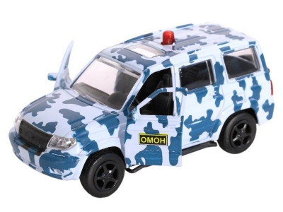 Машина "АВТОПАНОРАМА" "ОМОН", хаки, 1/50, инерция, в/к 12*7*5,5 см