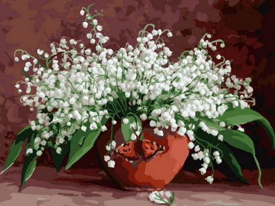 Картина по номерам 40х50 Бузин. Ландыши (24 цвета)