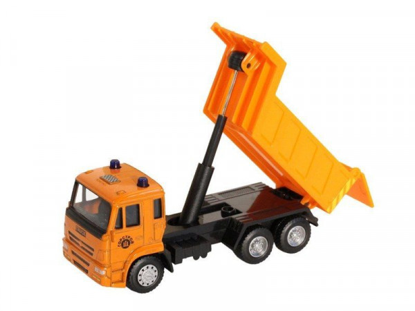 Машина "АВТОПАНОРАМА" "Самосвал", оранжевый, 1/54, инерция, в/к 16,5*6,4*9 см