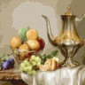 Картина по номерам 40х50 Бузин. Натюрморт с фруктами (30 цветов)