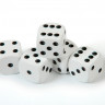 Набор из 5 кубиков D6, 16мм, белый с черными точками в блистере