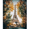 Картина по номерам с цветной схемой на холсте 30х40 Париж. Эйфелева башня (16 цветов)