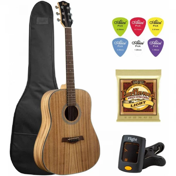 Акустическая гитара FLIGHT D-175 AC dPACK 1 - в комплекте