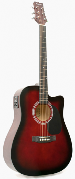 Гитара электроакустическая с эквалайзером MARTINEZ FAW-801 CEQ Цвет: Красный бёрст